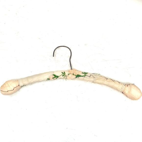 Vintage 40s 50s Floral Handmade Fabric Hanger - Picture 1 of 2